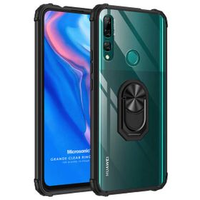 Microsonic Huawei Y9 Prime 2019 Grande Clear Ring Holder Siyah Cep Telefonu Kılıfı