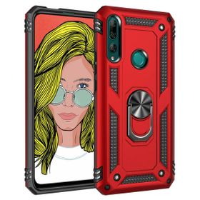 Microsonic Huawei Y9 Prime 2019 Military Ring Holder Kırmızı Cep Telefonu Kılıfı