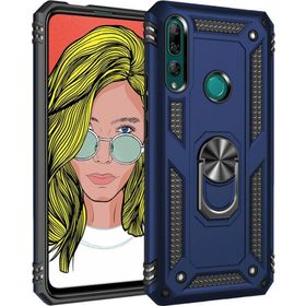 Microsonic Huawei Y9 Prime 2019 Military Ring Holder Lacivert Cep Telefonu Kılıfı