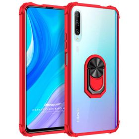 Microsonic Huawei Y9S Grande Clear Ring Holder Kırmızı Cep Telefonu Kılıfı