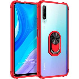 Microsonic Huawei Y9S Grande Clear Ring Holder Kırmızı Cep Telefonu Kılıfı