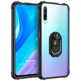 Microsonic Huawei Y9S Grande Clear Ring Holder Siyah Cep Telefonu Kılıfı