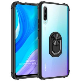 Microsonic Huawei Y9S Grande Clear Ring Holder Siyah Cep Telefonu Kılıfı