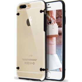 Microsonic Hybrid Transparant İphone 8 Plus Siyah Cep Telefonu Kılıfı