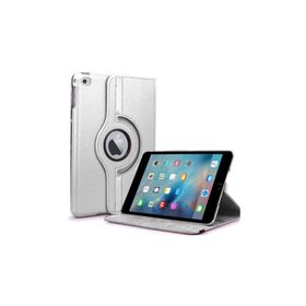 Microsonic iPad Mini 4 360 Dönerli Stand Deri Gümüş Kılıf