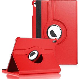 Microsonic iPad Pro 360 Dönerli Stand Deri Kırmızı Kılıf