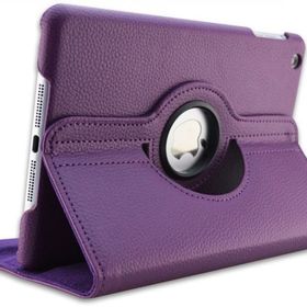 Microsonic iPad Pro 9.7 2017 360 Dönerli Stand Deri Mor Kılıf