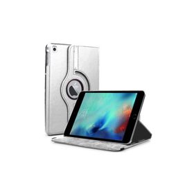 Microsonic iPad Pro 9.7 360 Dönerli Stand Deri Gümüş Kılıf