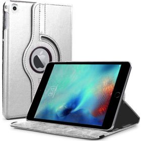 Microsonic iPad Pro 9.7 360 Dönerli Stand Deri Gümüş Kılıf