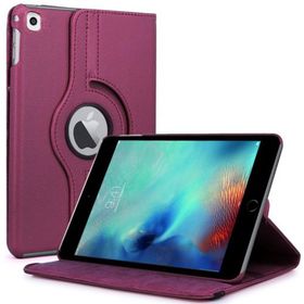 Microsonic iPad Pro 9.7 360 Dönerli Stand Deri Mor Kılıf