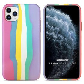 Microsonic iPhone 11 Pro Max Painted Rainbow Pattern Açık Renkli Cep Telefonu Kılıfı