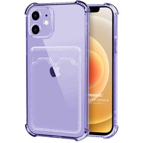 Microsonic iPhone 12 Card Slot Shock Mor Cep Telefonu Kılıfı