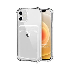 Microsonic iPhone 12 Card Slot Shock Mor Cep Telefonu Kılıfı