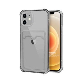 Microsonic iPhone 12 Card Slot Shock Mor Cep Telefonu Kılıfı