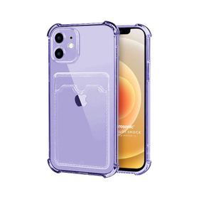Microsonic iPhone 12 Card Slot Shock Mor Cep Telefonu Kılıfı