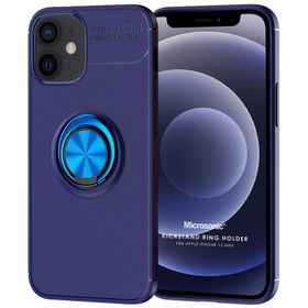 Microsonic iPhone 12 Mini Kickstand Ring Holder Siyah Cep Telefonu Kılıfı