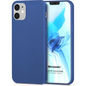 Microsonic iPhone 12 Mini Matte Silikon Lacivert Cep Telefonu Kılıfı