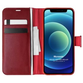 Microsonic iPhone 12 Pro Delux Leather Wallet Siyah Cep Telefonu Kılıfı