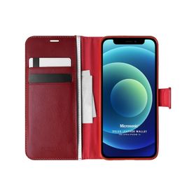 Microsonic iPhone 12 Pro Delux Leather Wallet Siyah Cep Telefonu Kılıfı