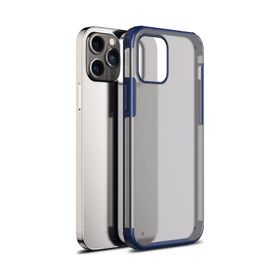 Microsonic iPhone 12 Pro Max Frosted Frame Lacivert Cep Telefonu Kılıfı