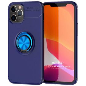 Microsonic iPhone 12 Pro Max Kickstand Ring Holder Kırmızı Cep Telefonu Kılıfı
