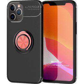 Microsonic iPhone 12 Pro Max Kickstand Ring Holder Kırmızı Cep Telefonu Kılıfı