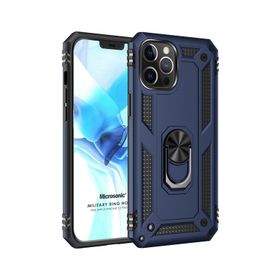 Microsonic iPhone 12 Pro Military Ring Holder Pembe Cep Telefonu Kılıfı
