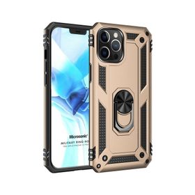Microsonic iPhone 12 Pro Military Ring Holder Pembe Cep Telefonu Kılıfı