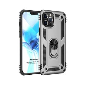 Microsonic iPhone 12 Pro Military Ring Holder Pembe Cep Telefonu Kılıfı