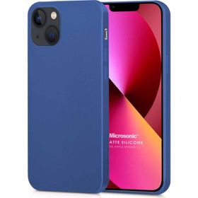 Microsonic iPhone 13 Matte Silikon Lacivert Cep Telefonu Kılıfı