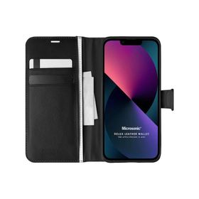 Microsonic iPhone 13 Mini Delux Leather Wallet Sarı Cep Telefonu Kılıfı