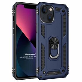 Microsonic iPhone 13 Mini Military Ring Holder Siyah Cep Telefonu Kılıfı