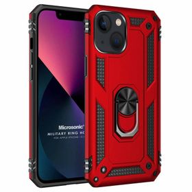 Microsonic iPhone 13 Mini Military Ring Holder Siyah Cep Telefonu Kılıfı