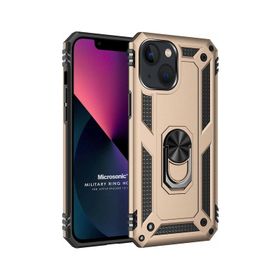 Microsonic iPhone 13 Mini Military Ring Holder Siyah Cep Telefonu Kılıfı