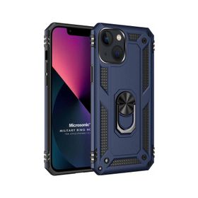 Microsonic iPhone 13 Mini Military Ring Holder Siyah Cep Telefonu Kılıfı