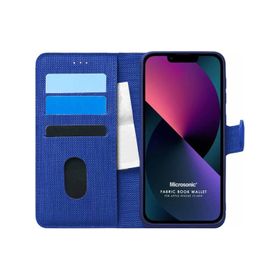 Microsonic iPhone 13 Pro Fabric Book Wallet Kahverengi Cep Telefonu Kılıfı