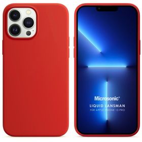 Microsonic iPhone 13 Pro Liquid Lansman Silikon Pembe Cep Telefonu Kılıfı