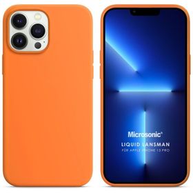 Microsonic iPhone 13 Pro Liquid Lansman Silikon Pembe Cep Telefonu Kılıfı