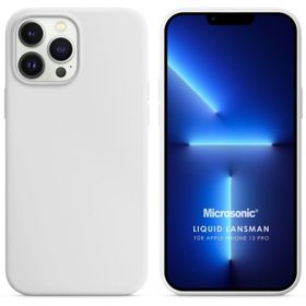 Microsonic iPhone 13 Pro Liquid Lansman Silikon Pembe Cep Telefonu Kılıfı