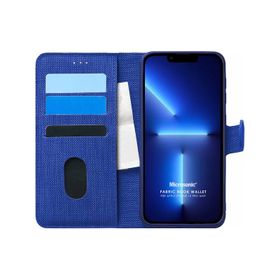 Microsonic iPhone 13 Pro Max Fabric Book Wallet Kırmızı Cep Telefonu Kılıfı