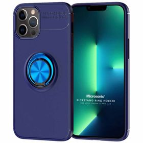 Microsonic iPhone 13 Pro Max Kickstand Ring Holder Siyah Cep Telefonu Kılıfı