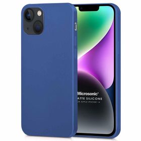Microsonic iPhone 14 Matte Silikon Lacivert Cep Telefonu Kılıfı