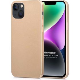 Microsonic iPhone 14 Matte Silikon Lacivert Cep Telefonu Kılıfı