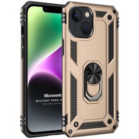 Microsonic iPhone 14 Military Ring Holder Kırmızı Cep Telefonu Kılıfı