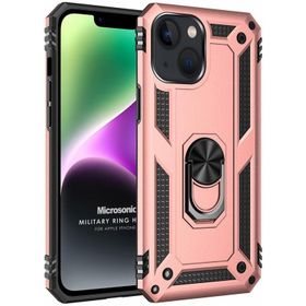 Microsonic iPhone 14 Military Ring Holder Kırmızı Cep Telefonu Kılıfı