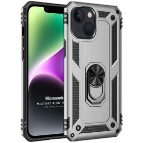 Microsonic iPhone 14 Military Ring Holder Kırmızı Cep Telefonu Kılıfı