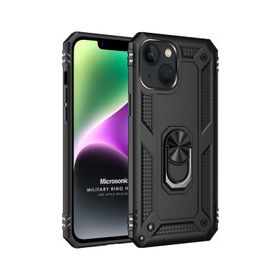 Microsonic iPhone 14 Military Ring Holder Kırmızı Cep Telefonu Kılıfı