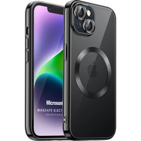 Microsonic iPhone 14 Plus Magsafe Luxury Electroplate Pembe Cep Telefonu Kılıfı