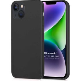 Microsonic iPhone 14 Plus Siyah Matte Silikon Cep Telefonu Kılıfı