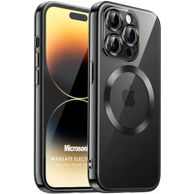 Microsonic iPhone 14 Pro Magsafe Luxury Electroplate Beyaz Cep Telefonu Kılıfı